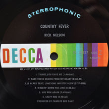 Load image into Gallery viewer, Rick Nelson* : Country Fever (LP, Album, Glo)