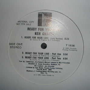 Ken Chaney : Ready For Your Love (12", Promo)