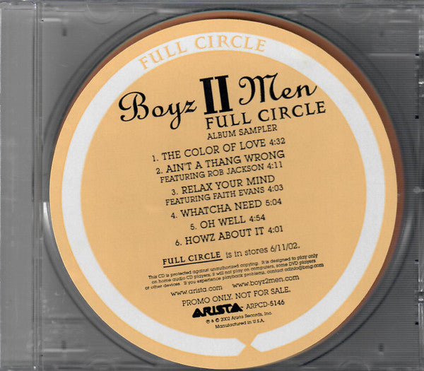 Boyz II Men - Full Circle (Album Sampler) (CD, Promo, Smplr) (NM or M-)
