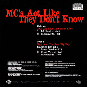 KRS ONE* : MC's Act Like They Don't Know (12")