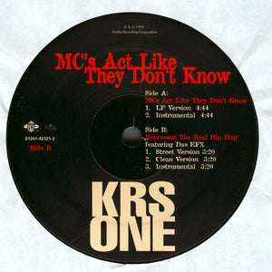 KRS ONE* : MC's Act Like They Don't Know (12")