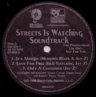Various : Streets Is Watching Soundtrack (2xLP, Comp, Promo, Cle)