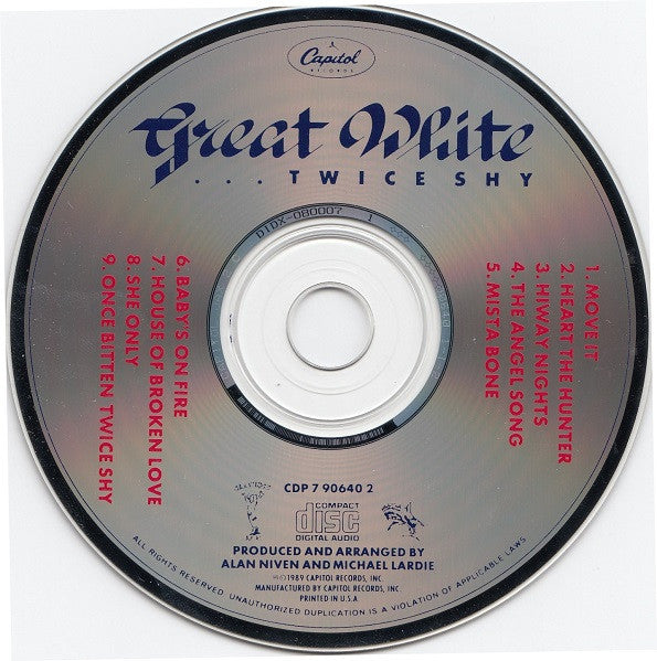 Buy Great White :Twice Shy (CD, Album) Online for a great