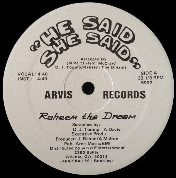 Raheem The Dream : He Said She Said / Eliminator (12