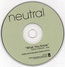 Load image into Gallery viewer, Neutral (3) : What You Know (CD, Single, Promo)