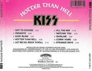 Kiss : Hotter Than Hell (CD, Album, RE)