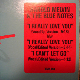 Harold Melvin And The Blue Notes : I Really Love You (12", Promo)