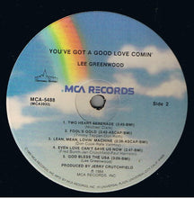Load image into Gallery viewer, Lee Greenwood : You've Got A Good Love Comin' (LP, Album, Pin)