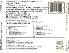 Load image into Gallery viewer, Wolfgang Amadeus Mozart / Kirkby* • Watkinson* • Rolfe-Johnson* • Thomas*, Westminster Cathedral Boys Choir* • Chorus* &amp; Orchestra Of The Academy Of Ancient Music*, Christopher Hogwood : Requiem (CD, Album)