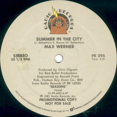 Max Werner : Summer In The City / Cosmic Winter (We'll Make It To Mars) (12