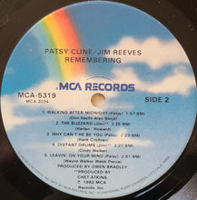 Load image into Gallery viewer, Patsy Cline &amp; Jim Reeves : Remembering Patsy Cline &amp; Jim Reeves (LP, Comp, Bla)