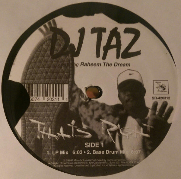 DJ Taz (3) Featuring Raheem The Dream : That's Right (12