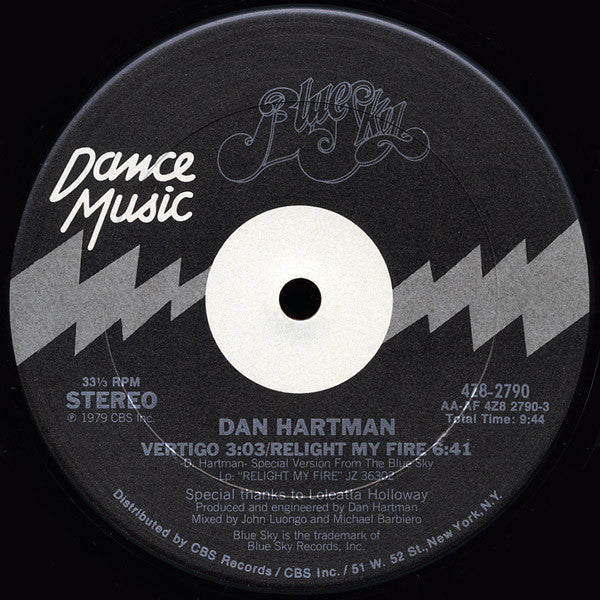 Dan Hartman : Vertigo / Relight My Fire (12