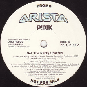 P!NK : Get The Party Started (12", Promo)