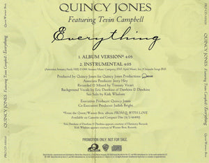 Quincy Jones Featuring Tevin Campbell : Everything (CD, Single, Promo)