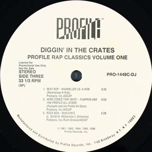 Various : Diggin' In The Crates - Profile Rap Classics Volume One (2xLP, Comp, Promo)