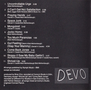 Devo : Q: Are We Not Men? A: We Are Devo! (CD, Album, RE)
