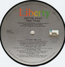 Load image into Gallery viewer, Dottie West : High Times (LP, Album)