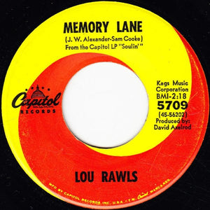 Lou Rawls : Love Is A Hurtin' Thing / Memory Lane (7", Scr)