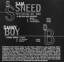 Load image into Gallery viewer, Sam Sneed / Danny Boy : U Better Recognize / Come When I Call (CD, Maxi)