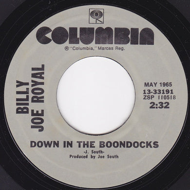 Billy Joe Royal : Down In The Boondocks / Cherry Hill Park (7