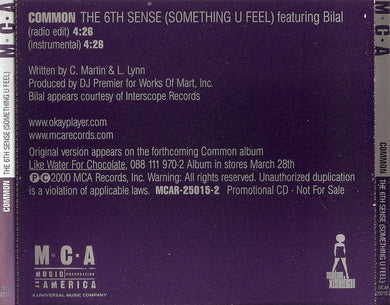 Common : The 6th Sense (Something U Feel) (CD, Single, Promo)