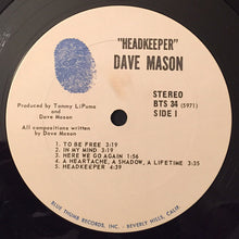 Load image into Gallery viewer, Dave Mason : Headkeeper (LP, Album, Pit)