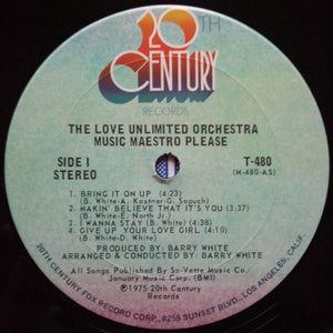 Love Unlimited Orchestra : Music Maestro Please (LP, Album, Pit)