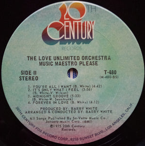 Love Unlimited Orchestra : Music Maestro Please (LP, Album, Pit)