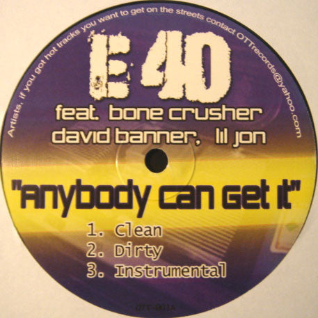 E-40 : Anybody Can Get It / Quarterbackin' (12