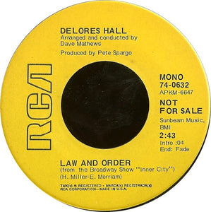 Delores Hall : Shadow Of The Sun / Law And Order (7", Mono, Promo)