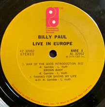 Load image into Gallery viewer, Billy Paul : Live In Europe (LP, Album)