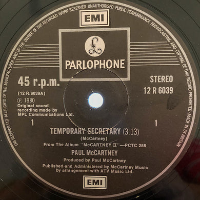 Paul McCartney : Temporary Secretary (12