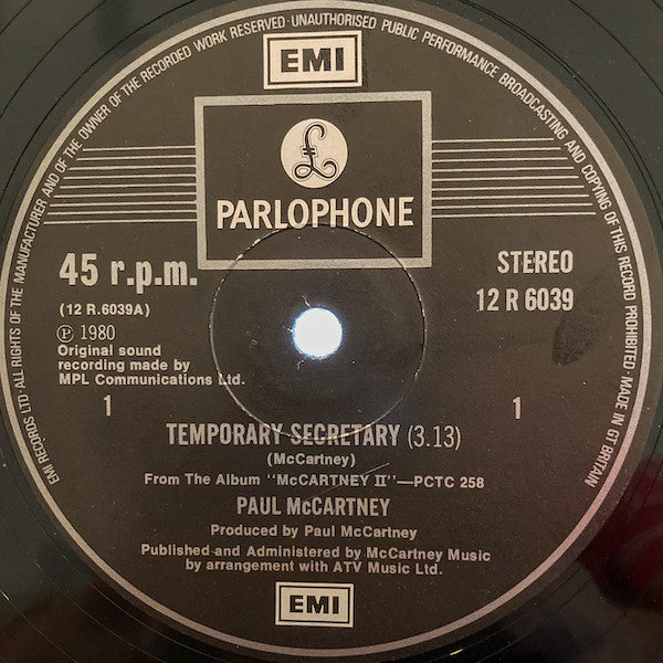 Paul McCartney : Temporary Secretary (12