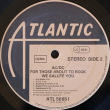 Load image into Gallery viewer, AC/DC : For Those About To Rock We Salute You (LP, Album, Gat)