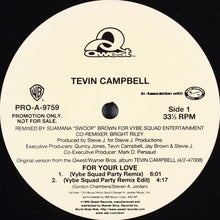 Load image into Gallery viewer, Tevin Campbell : For Your Love (Remixes) (12&quot;, Promo)