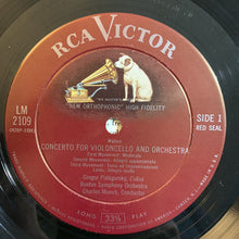 Load image into Gallery viewer, Sir William Walton, Ernest Bloch - Gregor Piatigorsky, Boston Symphony Orchestra, Charles Munch : Schelomo / Concerto For Violincello And Orchestra (LP)