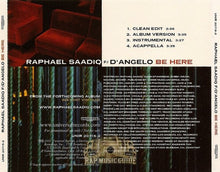 Load image into Gallery viewer, Raphael Saadiq F/ D&#39;Angelo : Be Here (CD, Single, Promo)