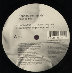 Stephen Simmonds : I Can't Do That (12", Single)