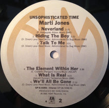 Load image into Gallery viewer, Marti Jones : Unsophisticated Time (LP, Album)