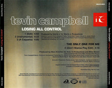 Load image into Gallery viewer, Tevin Campbell : Losing All Control (CD, Single, Promo)
