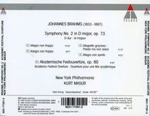 Load image into Gallery viewer, Brahms* - New York Philharmonic*, Kurt Masur : Symphony No. 2 / Academic Festival Overture (CD, Album)