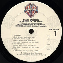 Load image into Gallery viewer, David Sanborn : Straight To The Heart (LP, Album, Club, Car)