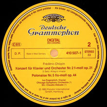 Load image into Gallery viewer, Frédéric Chopin - Chicago Symphony Orchestra*, Ivo Pogorelich · Claudio Abbado : Piano Concerto · Klavierkonzert No. 2 / Polonaise Op. 44 (LP)