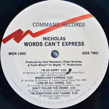 Load image into Gallery viewer, Nicholas (16) : Words Can&#39;t Express (LP, Album)