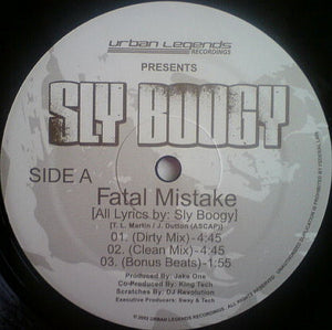 Sly Boogy : Fatal Mistake / Walk With My Dogs (12")