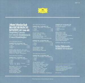 Bach*, Karajan*, Berliner Philharmoniker : Brandenburgische Konzerte / Brandenburg Concertos / Les Concertos Brandebourgeois (2xLP + Box)