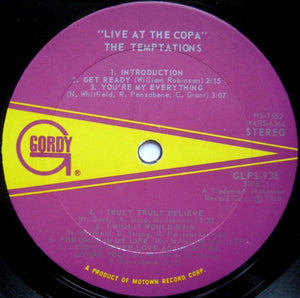 The Temptations : Live At The Copa (LP, Album)