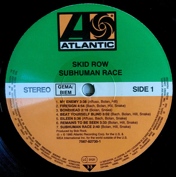 Skid Row - Subhuman Race (LP, Album) (VG+)