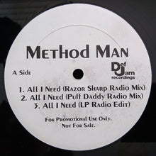 Load image into Gallery viewer, Method Man : All I Need (12&quot;, Promo)